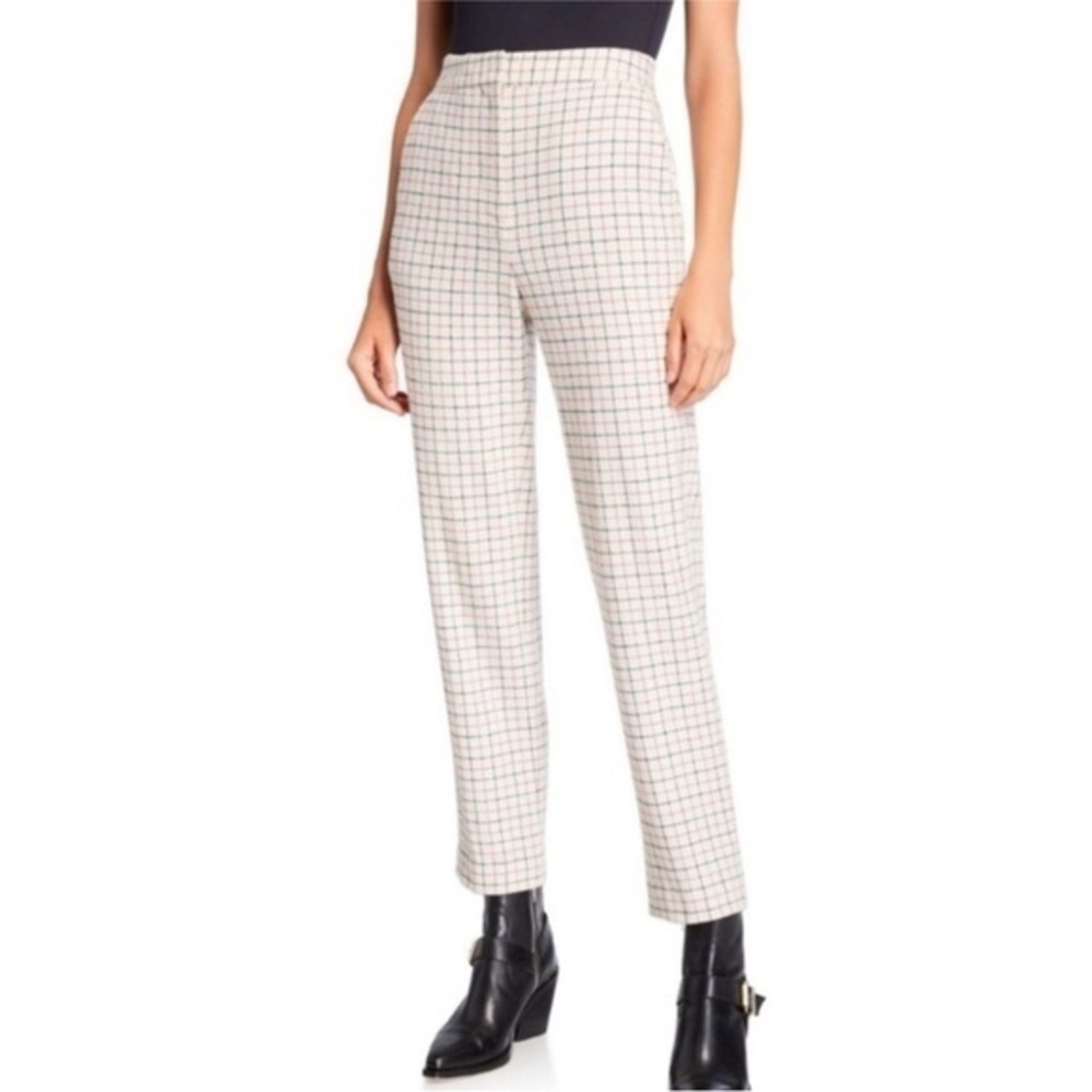 Rag & Bone Poppy Ivory Check High Waist Lambswool Trousers Pants Size‎ 4